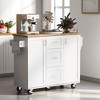 Rolling Kitchen Island Cart, Storage Drawers, Slide-Out Shelves, Spice Rack, Towel Rack, Locking Wheels, Internal Storage Rack, Kitchen Cabinets - 3 of 4