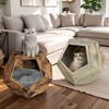 Okak Cats House Side Table for Coffee Cupboard Pet Crate Nightstand 26" Shaped MDF Multi-Purpose End Table Pet Bed Furniture - 3 of 4