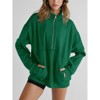 Imily Bela Womens Oversized Fleece Half Zip Stand Collar Long Sleeve Thumb Hole Pullovers with Pockets - 3 of 4