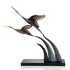 SPI Home Airborne Cranes Brass Sculpture – Graceful Flying Bird Figurine, 15.5" Tall Coastal Accent - 3 of 3