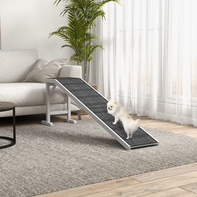 LAOTIES 74" Wooden Dog Ramp for Bed And Couch,Pet Ramp with Non-Slip Carpet And Top Platform