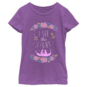 Girl's Tangled Rapunzel and Flynn I see the Light T-Shirt - 1 of 4