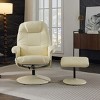 Faux Leather Massage Recliner Chair with Ottoman,360° Swivel Recliner Chair with 5-Point Vibration Massage,Home Office Recliner Chair-Coolbibila - 3 of 4