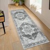 Runner Rug for Hallways Machine Washable Vintage Distressed Rug Non-Slip Low Pile No-Shedding Easy-Clean Bedside Accent Carpet Indoor - 2 of 4