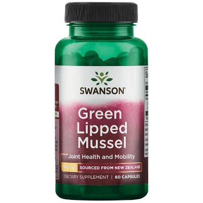 Swanson Green Lipped Mussel Capsules, 500 mg, 60 Count