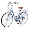 NAYSAYE Bicycles 7 Speed Steel Frame 24 Inch Ladies Bike for Commuting and Leisure for Urban Rides, Blue, 62.2"*23.62"*40.16" - 4 of 4