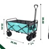 DSVIMOY Collapsible Foldable Wagon Cart, Beach Wagon Utility Cart for Camping Shopping Sports Gardening Fishing, Blue, 35.04"*24.41"*38.58" - 3 of 4