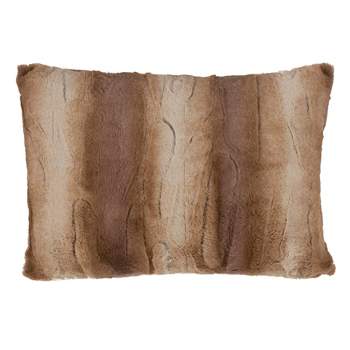 14"x20" Oversize Faux Fur Animal Print Poly Filled Lumbar Throw Pillow - Saro Lifestyle