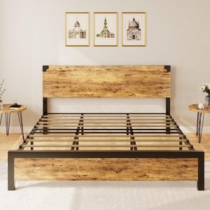 Upholstered Storage Bed with Drawers - 800 lbs Capacity, Linen Fabric Headboard, Noise-Free Design & Tool-Free Assembly, No Box Spring Needed - 1 of 4