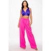 Slickblue Women's Satin V-neck Bra Top with Smocked Back, Adjustable Straps, Orange/Purple - Size S-L - 2 of 4