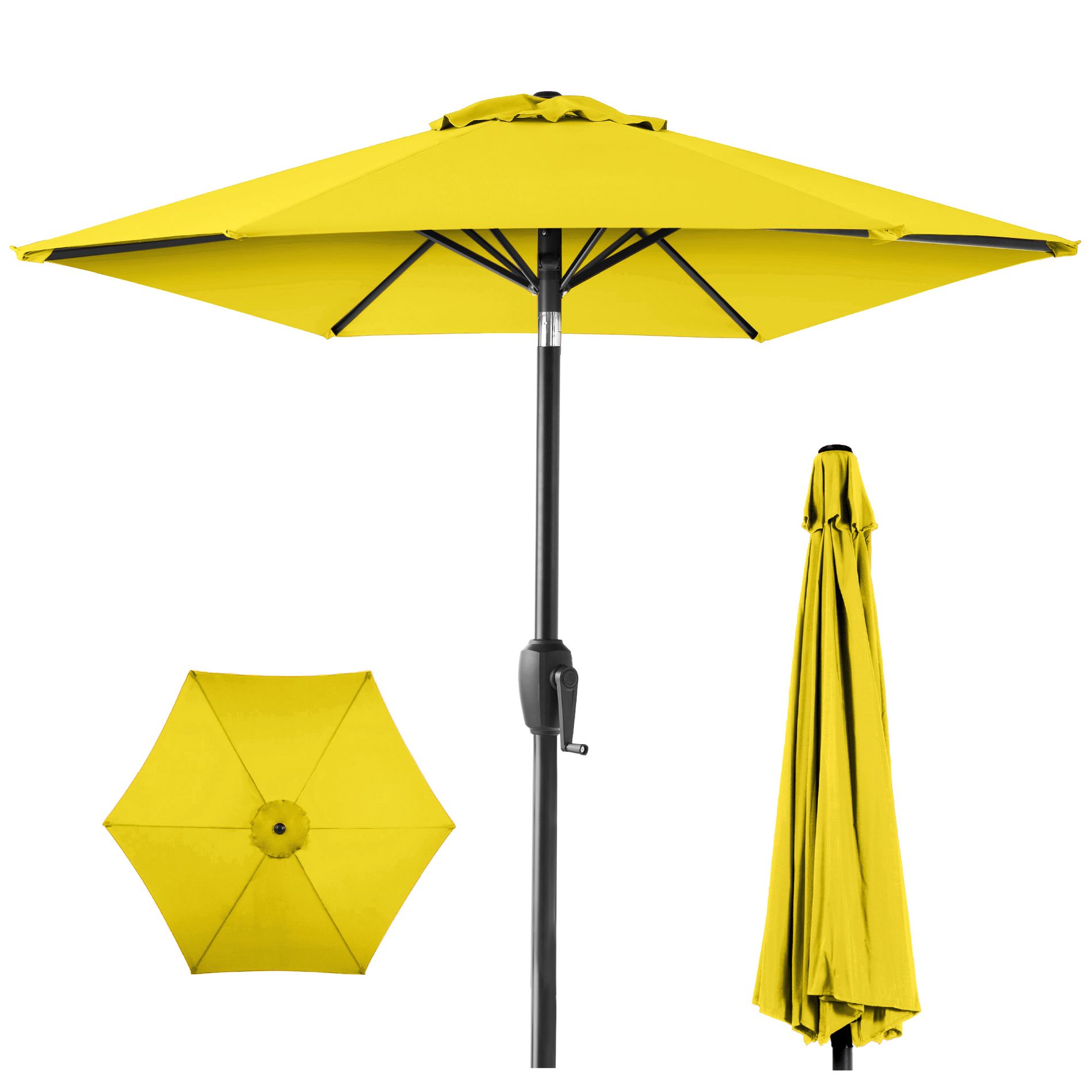 Best Choice Products 7.5ft Heavy-Duty Outdoor Market Patio Umbrella w/ Push Button Tilt, Easy Crank