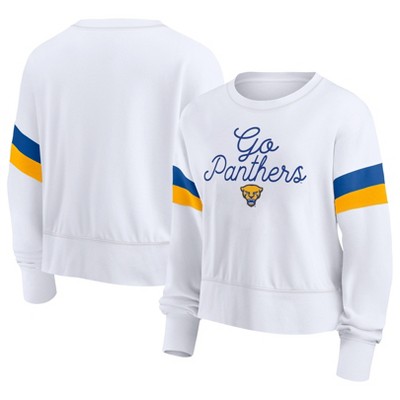 NCAA Pitt Panthers Women's White Terry Crew Neck Sweatshirt
