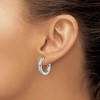 Black Bow Jewelry 3mm Titanium Cubic Zirconia Hinged Round Hoop Earrings, 20mm (3/4 in) - 3 of 4