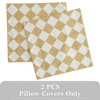 2 Pieces Embroidered Decorative Throw Pillow Covers with Checkered Design - 4 of 4