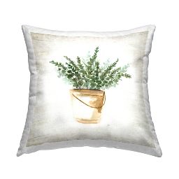 Stupell Industries Rustic Potted Eucalyptus, Indoor Pillow, 18x18