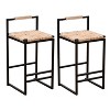 CENGHU Dining Chairs Set of 2, Black Bar Stool with Backrest, Counter Height PU Leather Upholstered Bar Chairs with Footrest - 4 of 4