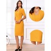 Allegra K Women's V Neck Short Sleeve Work Office Bodycon Midi Sheath Dress - 2 of 4