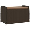 vidaXL Storage Bench with Cushion Brown 31.5"x20.1"x20.5" Poly Rattan - 2 of 4