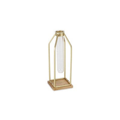 Cheung's Adrie Modern Gold Glass Tube Stand Decor - Small