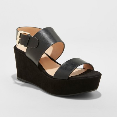 target black platform sandals