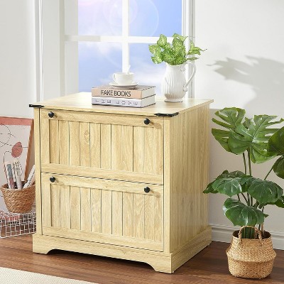 Acekool Farmhouse File Cabinet with 2 Drawers, 30" Lateral Storage Printer Stand for A4/Letter/Legal, Rustic Home Office Organizer