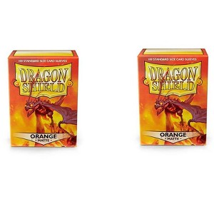 Dragon Shield 2 Packs Dragon Shield Matte Orange Standard Size 100 ct Card Sleeves Value Bundle! - 1 of 4