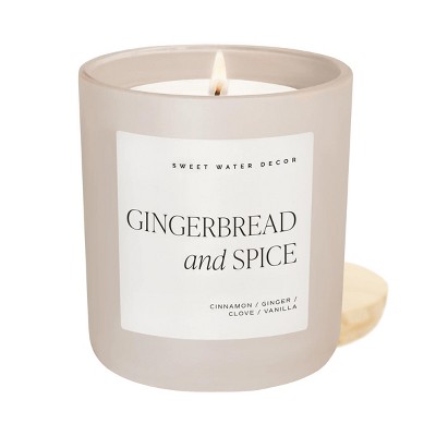 Sweet Water Decor Gingerbread and Spice 15oz Matte Candle - Tan