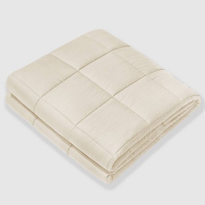 cream colored weighted blanket
