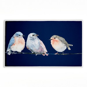 Stupell Industries Perched Trio of Song Birds Printed Plush Bathroom Floor Mat, design by Lorenzo Collective - 1 of 4