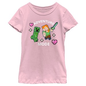 Girl's Minecraft Adventure Mode Alex and Creeper T-Shirt - 1 of 4