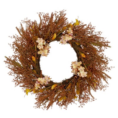 Northlight 32" Brown Fall Grass Autumn Harvest Artificial Wreath – Unlit
