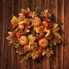 22" Artificial Maple Leaf Autumn Wreath with Pumpkins, Gourds and Berries - National Tree Company - 2 of 4