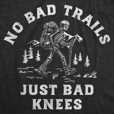 Мужские футболки Crazy Dog T-Shirts, Inc. Mens Funny T Shirts No Bad Trails Just Bad Knees Sarcastic Hiking Graphic Novelty Tee for Men - Crazy Dog Men's T Shirt For Campers Black XL — фото 2