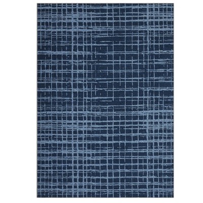 Modern Striped Area Rug Washable Rug Stain Resistant Foldable Indoor Carpet with Non-Slip Backing Low Pile Floor Cover for Living Room Bedroom