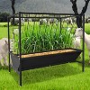 Heavy-Duty 2-in-1 Livestock Feeder with Hay Rack & Feed Pan, 45-Gallon Steel Hay Feeder for Horses, Goats, Sheep, Cattle, Black - 3 of 4