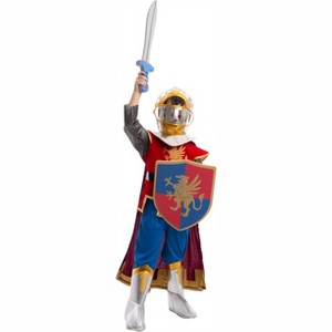 Joyfy Toddler Medieval Knight Dress Up Costume Set, Renaissance Knight Costume Outfits for Boys Halloween Role Play Party - 1 of 4