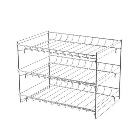 Hastings Home 3-Tier Can Dispenser Organizer Rack - Storage Accessory for Kitchen Pantry, Countertops, and Cabinets - Chrome