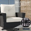 LayinSun Wicker Patio Furniture Set with Fire Pit Table, Classis Outdoor Conversation 360 Degree Swivel Chairs Set with Coffee Table - 2 of 4