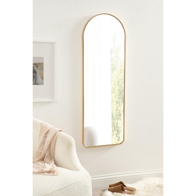 Zayda Full Length Gold Aluminum Rectangular Arch Mirror