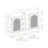 NicBex Sideboard Buffet Cabinet Classic Storage Cabinet with 2 Arched Rattan Doors Cabinet with Open Shelves Kitchen Pantry for Dining Room - 3 of 4