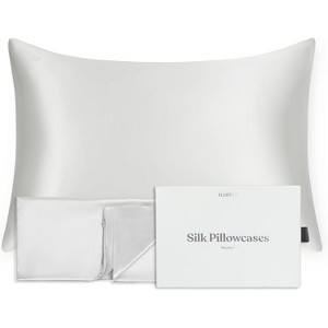 FluffCo 100% Pure Mulberry Silk Pillowcase - Luxurious Cooling Pillowcase for Hair & Skin Care - 1 of 4