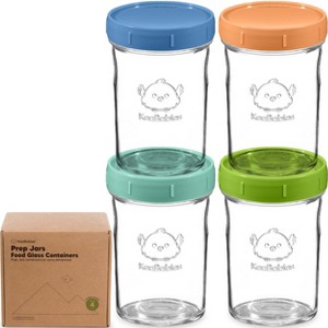 4pk Prep Baby Food Storage Containers, 8 oz Leak-Proof, BPA Free Glass Baby Food Jars for Feeding - 1 of 4