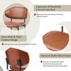 Set of 2 Mid-Century Modern Dining Chair PU Leather Upholstered Dinner Chair with Matte Metal Legs, Italian-Inspired Bentwood Design - Modernluxe - 3 of 4