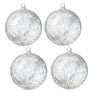 Sullivans Set of 4 Textured Ball Ornament Kit 5"H Silver - 1 of 1