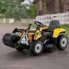 Infans Kids Ride On Road Roller 12V Electric Tractor Remote w/ Music & LED Light Yellow - 3 of 4