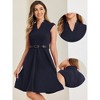 INSPIRE CHIC Women's V Neck Wear to Work Sleeveless Flare Knee Length Dresses - 2 of 4