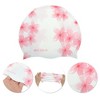 Unique Bargains Silicone Waterproof Cherry Blossoms Swim Cap Pink White 1 Pc - 3 of 4