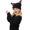 HalloweenCostumes.com    Cat Knit Beanie for Kids and Adults, Black/Pink - 4 of 4
