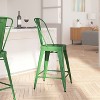 Merrick Lane Metal Stool with Removable Back for Indoor-Outdoor Use - 4 of 4