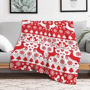 Christmas Reindeer Christmas Throw Blanket Soft Fleece Christmas Blanket Cozy Flannel Throw for Couch Bed 50x60 inches - 1 of 1